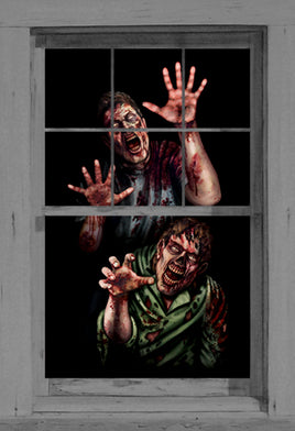 .Zombie Breakout Two Male Zombies Resuable 34.5"x60" Backlit Poster