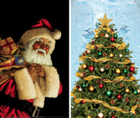 Santa Claus (less than 10 left FOREVER) and Christmas Tree Combo Decorations 34.5"x60" Backlit Poster  2 Posters