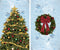 Tree and Wreath with Frosted Background Combo Decorations 34.5